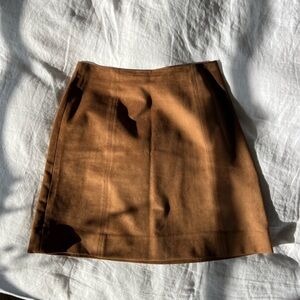 Aritzia Babaton Faux Suede Mini Skirt in Camel